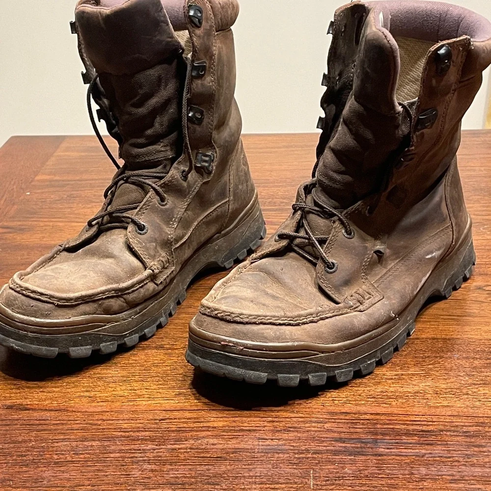 Men's Rocky Brand Brown Leather Boots size 11 (WIDE) - Picture 2 of 5